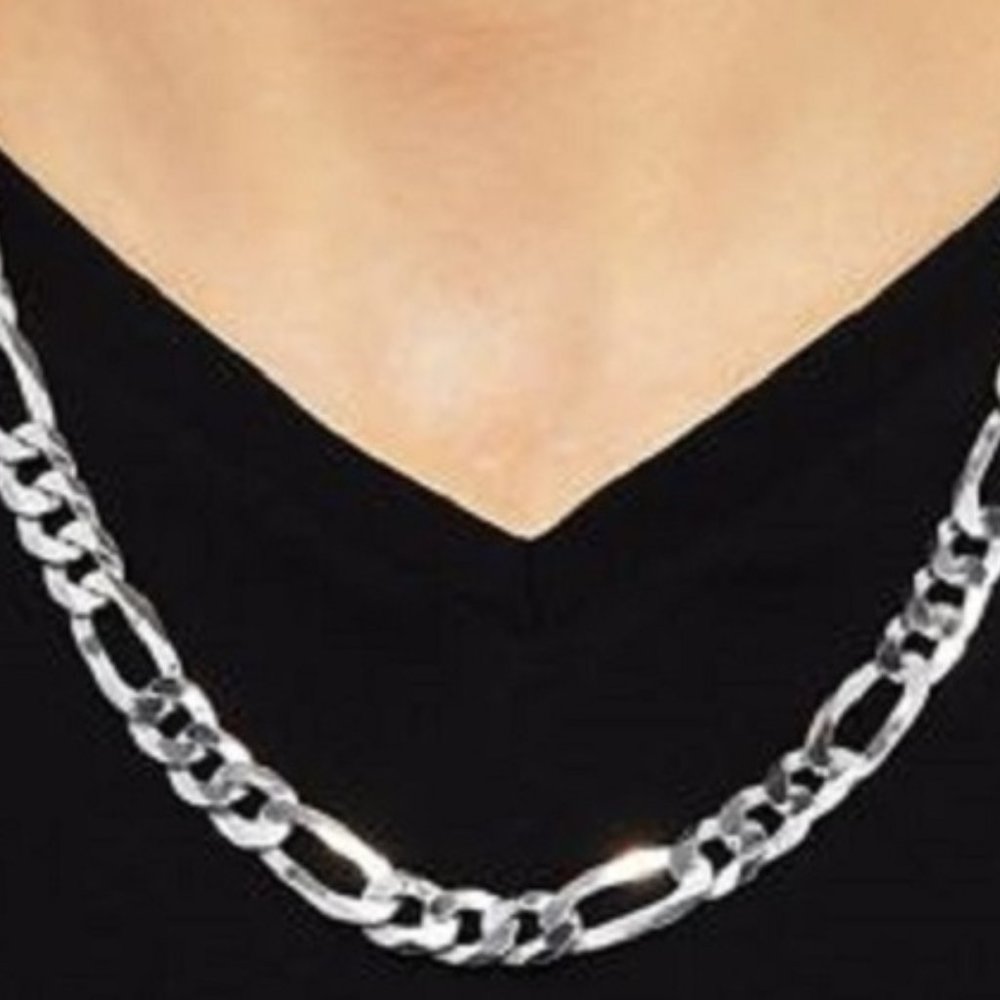 Figaro Chain Necklace - 925 Sterling Silver Stamp